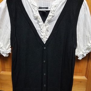 Black and White sweater vest.